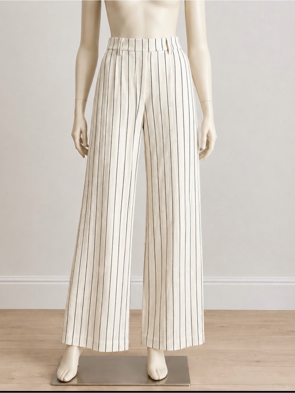 H&M Cream black tripe Wide-Leg Pinstripe Kids Pants L perfect